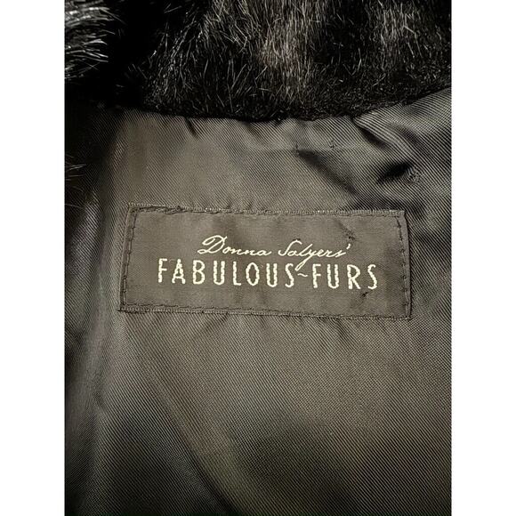 Donna Salyers Fabulous Furs Vest Women's XL Black Boho Faux Pockets Chic Glam - Picture 8 of 9